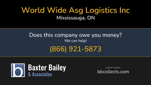 World Wide Asg Logistics Inc www.wwgc.ca 2200 Drew Rd Peel, ON DOT:1128990 MC:460014 1 (416) 646-8790