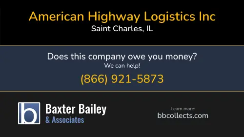 American Highway Logistics Inc 601 Sidwell Ct. Saint Charles, IL DOT:2230003 MC:444789 1 (630) 293-7406 1 (855) 597-5765
