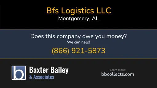Updated Profile & Contacts for BFS Logistics LLC. DOT: 2232684  MC: 495021.   Located in Montgomery, AL 36117 US. 