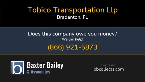Updated Profile & Contacts for Tobico Transportation LLP. DOT: 2802392  MC: 931429.   Located in Bradenton, FL 34211 US. 