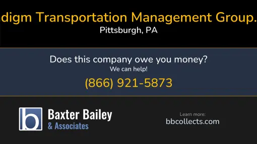 Updated Profile & Contacts for Paradigm Transportation Management Group, LLC. DOT: 2820892  MC: 938207.   Located in Pittsburgh, PA 15205 US. 