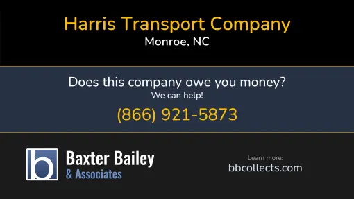 Updated Profile & Contacts for Harris Transport Co. DOT: 285564  MC: 195392.  MC: 195392.  Located in Monroe, NC 28111 US. 