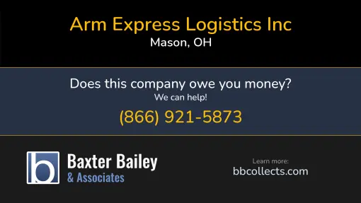 Updated Profile & Contacts for Arm Express Logistics Inc. DOT: 3162763  MC: 112376.   Located in Mason, OH 45040 US. 