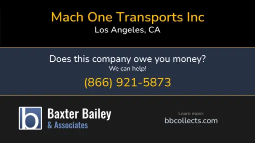 Updated Profile & Contacts for Mach One Transports Inc. DOT: 3426391  MC: 1108963.   Located in Los Angeles, CA 90013 US. 