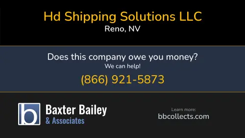 Hd Shipping Solutions LLC hdships.com 400 S Wells Ave Reno, NV DOT:3746902 MC:1328567 1 (775) 622-6476 1 (775) 683-3317