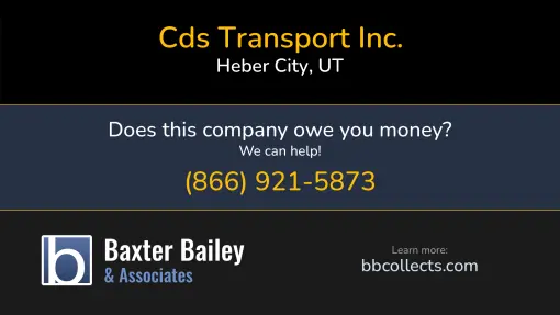 Updated Profile & Contacts for CDS Transport Inc.. DOT: 384937  MC: 216880.  MC: 158290.  Located in Heber City, UT 84032 US. 