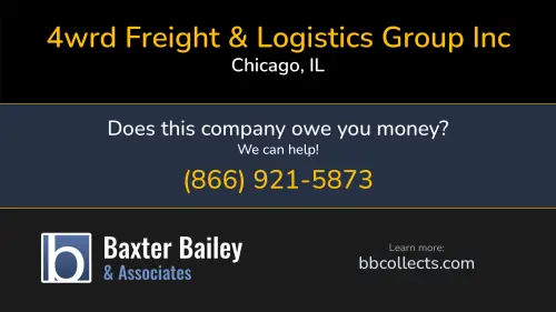 4wrd Freight & Logistics Group Inc | 1 (312) 858-6922 4wrd Freight & Logistics Group Inc 1915 W Hubbard St Chicago, IL DOT:4024544 MC:1518879 1 (312) 858-6922