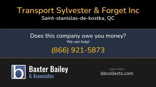 Transport Sylvester & Forget Inc www.tsyf.com 320 Route 201 Saint-stanislas-de-kostka, QC DOT:456011 MC:245410 1 (450) 377-2535